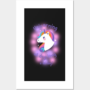 Funny all Day Unicorn Design Posters and Art